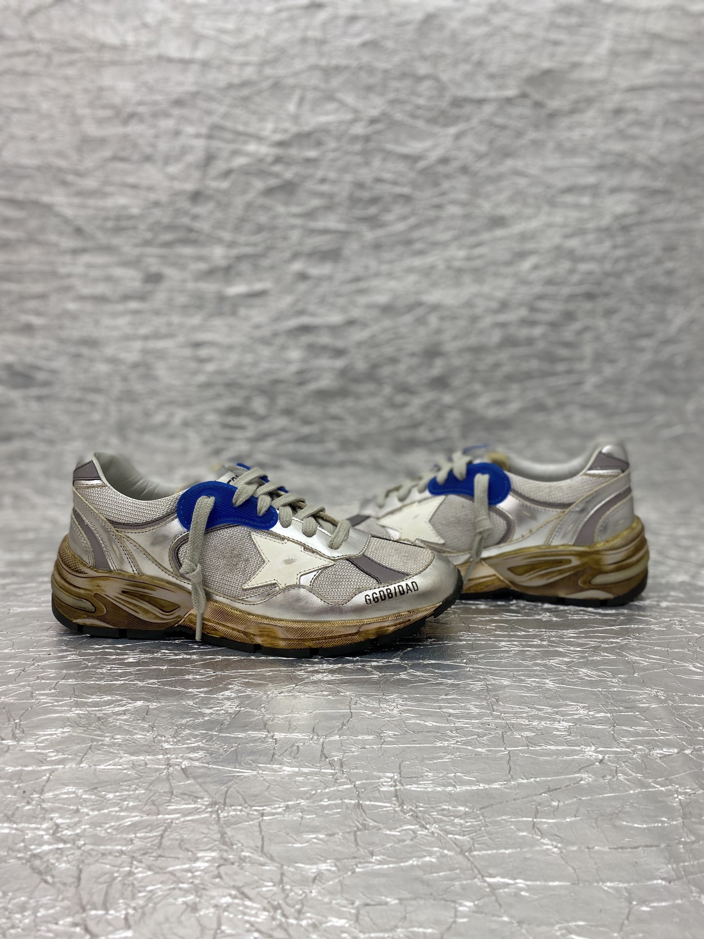 Golden Goose Dad-Star Silver White Blue Grey