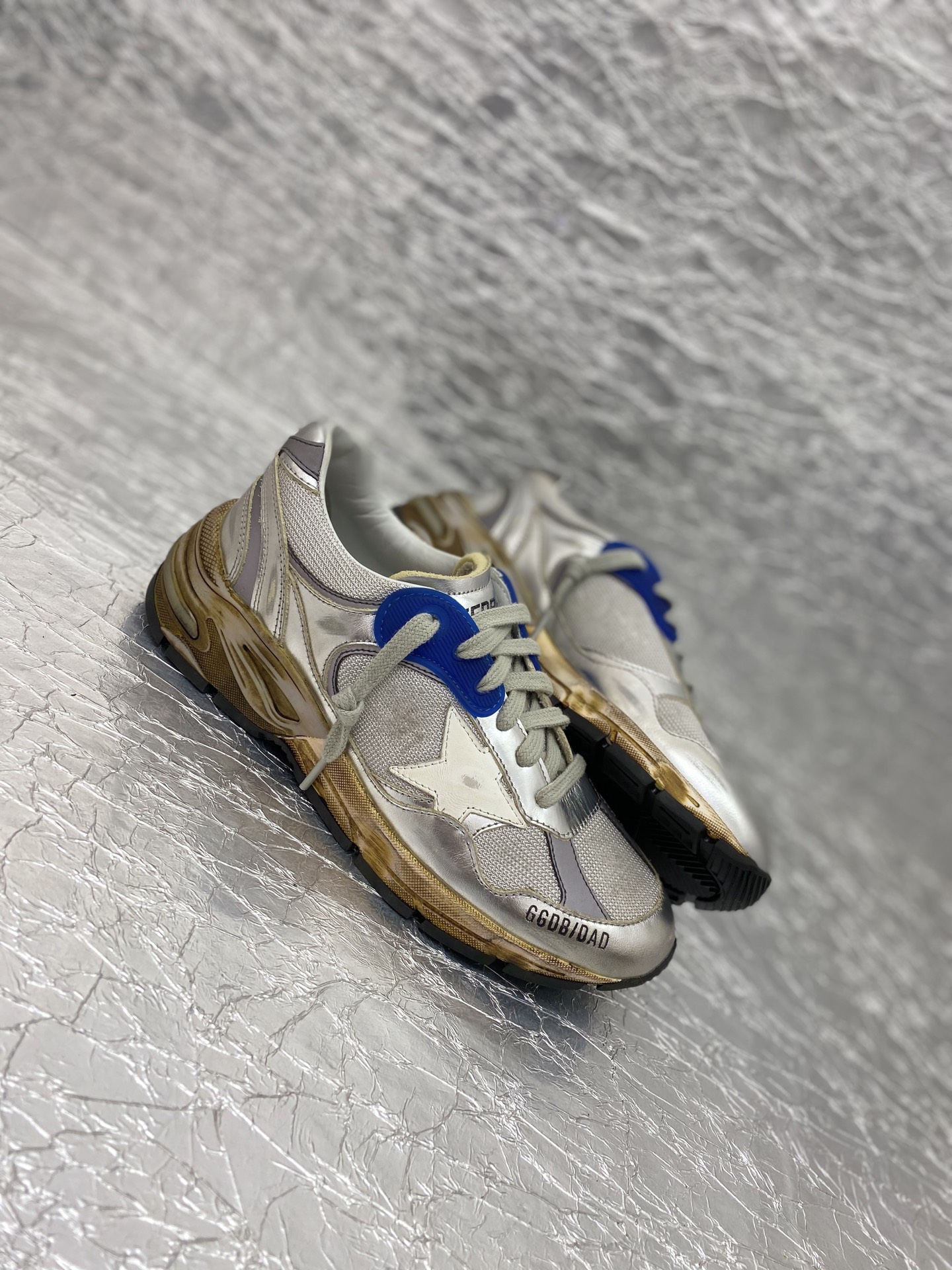 Golden Goose Dad-Star Silver White Blue Grey