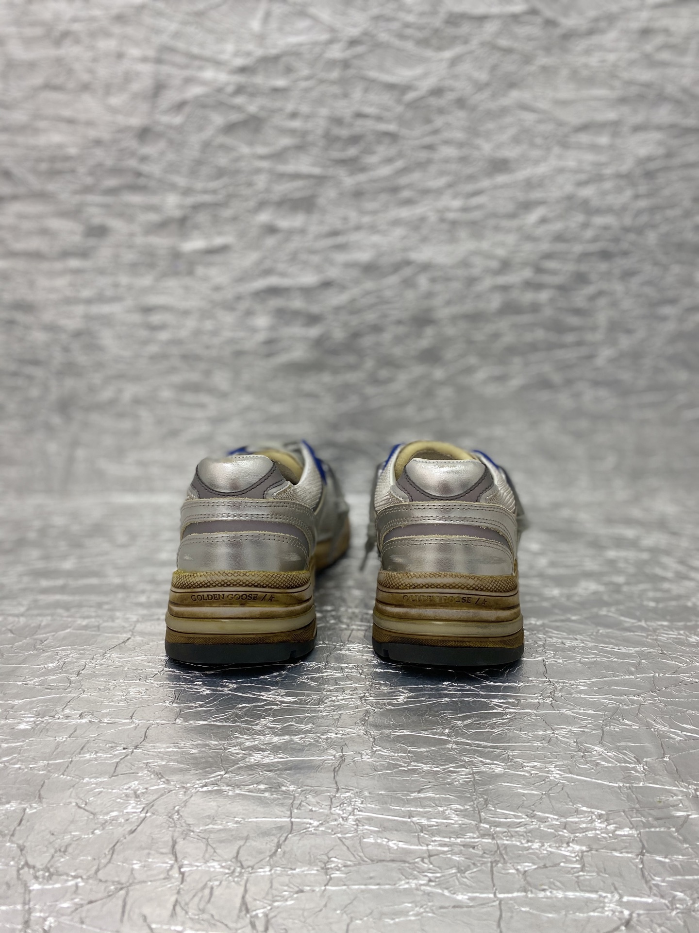 Golden Goose Dad-Star Silver White Blue Grey