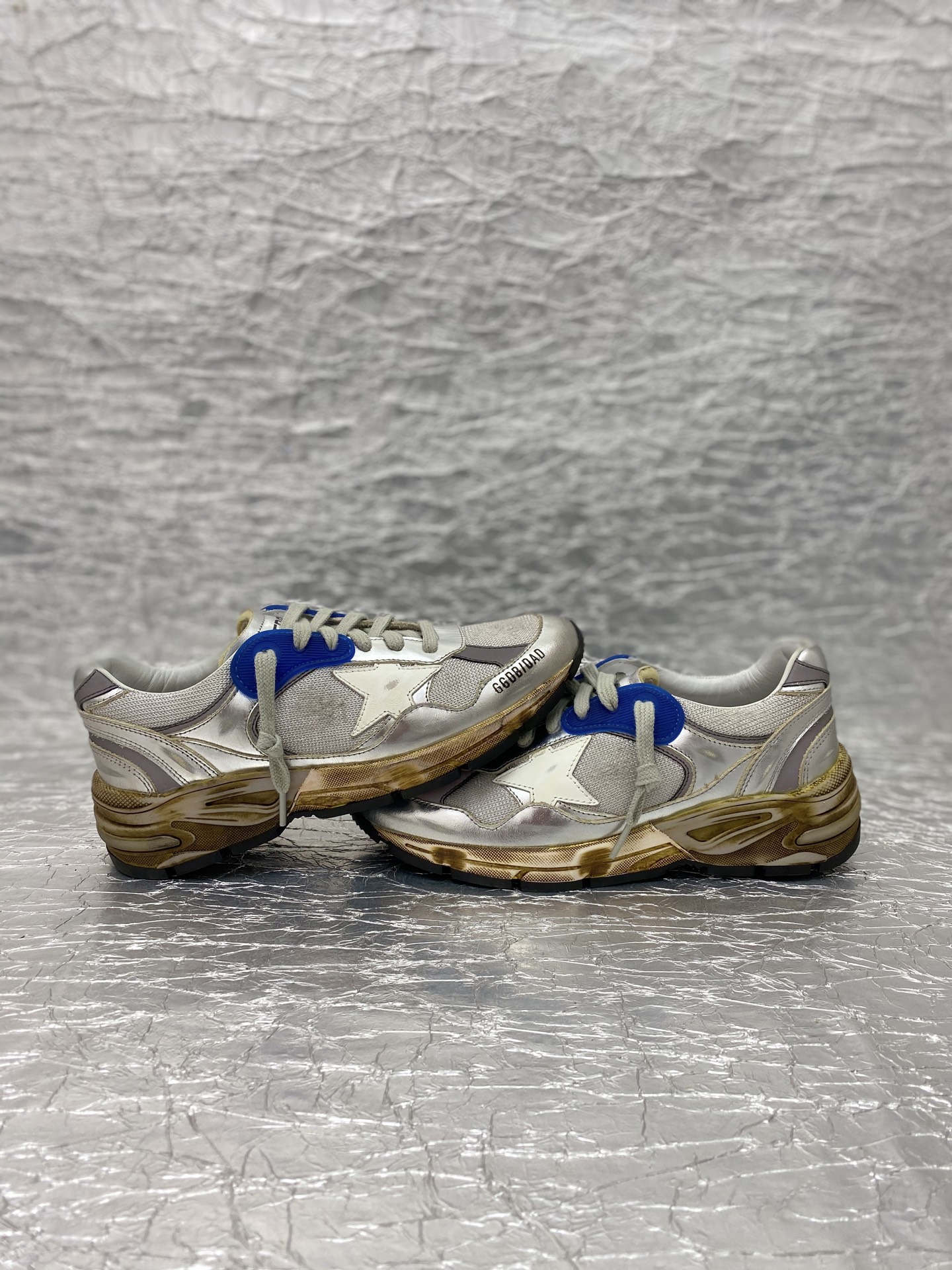 Golden Goose Dad-Star Silver White Blue Grey