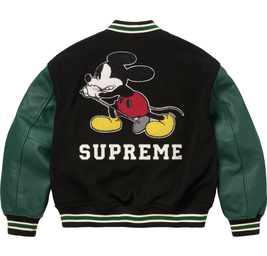 SUPREME x NUMBER (N)INE MICKEY VARSITY JACKET