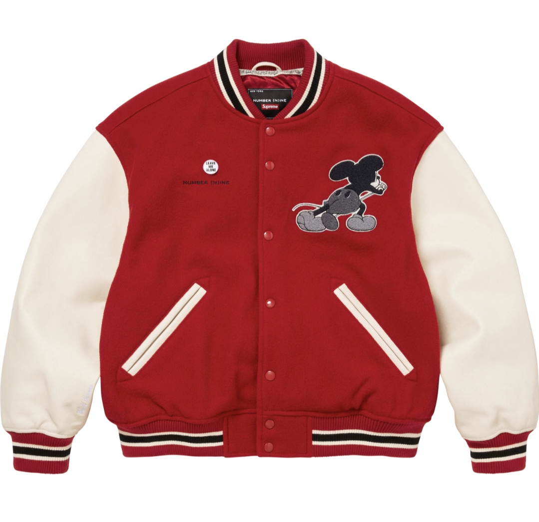 SUPREME x NUMBER (N)INE MICKEY VARSITY JACKET