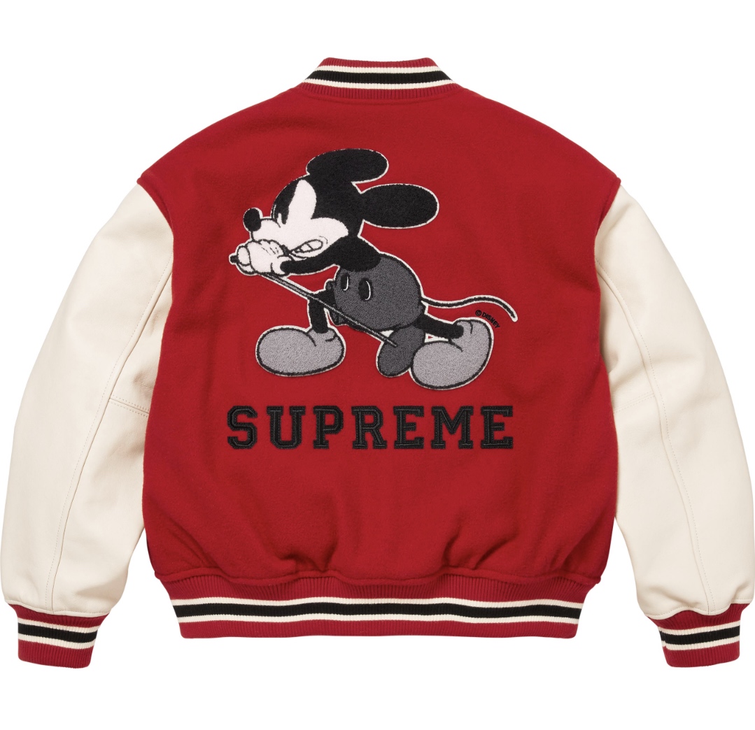 SUPREME x NUMBER (N)INE MICKEY VARSITY JACKET