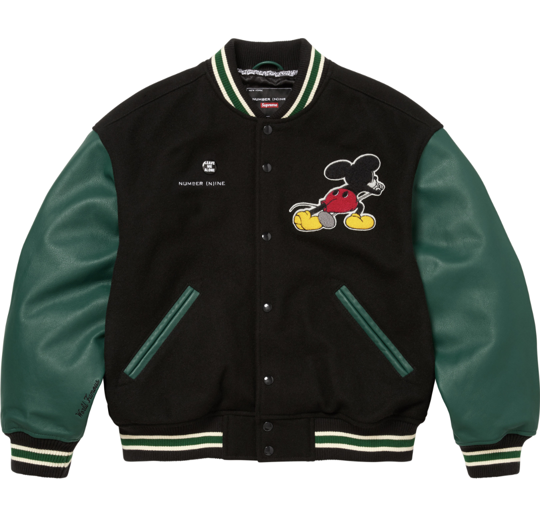 SUPREME x NUMBER (N)INE MICKEY VARSITY JACKET