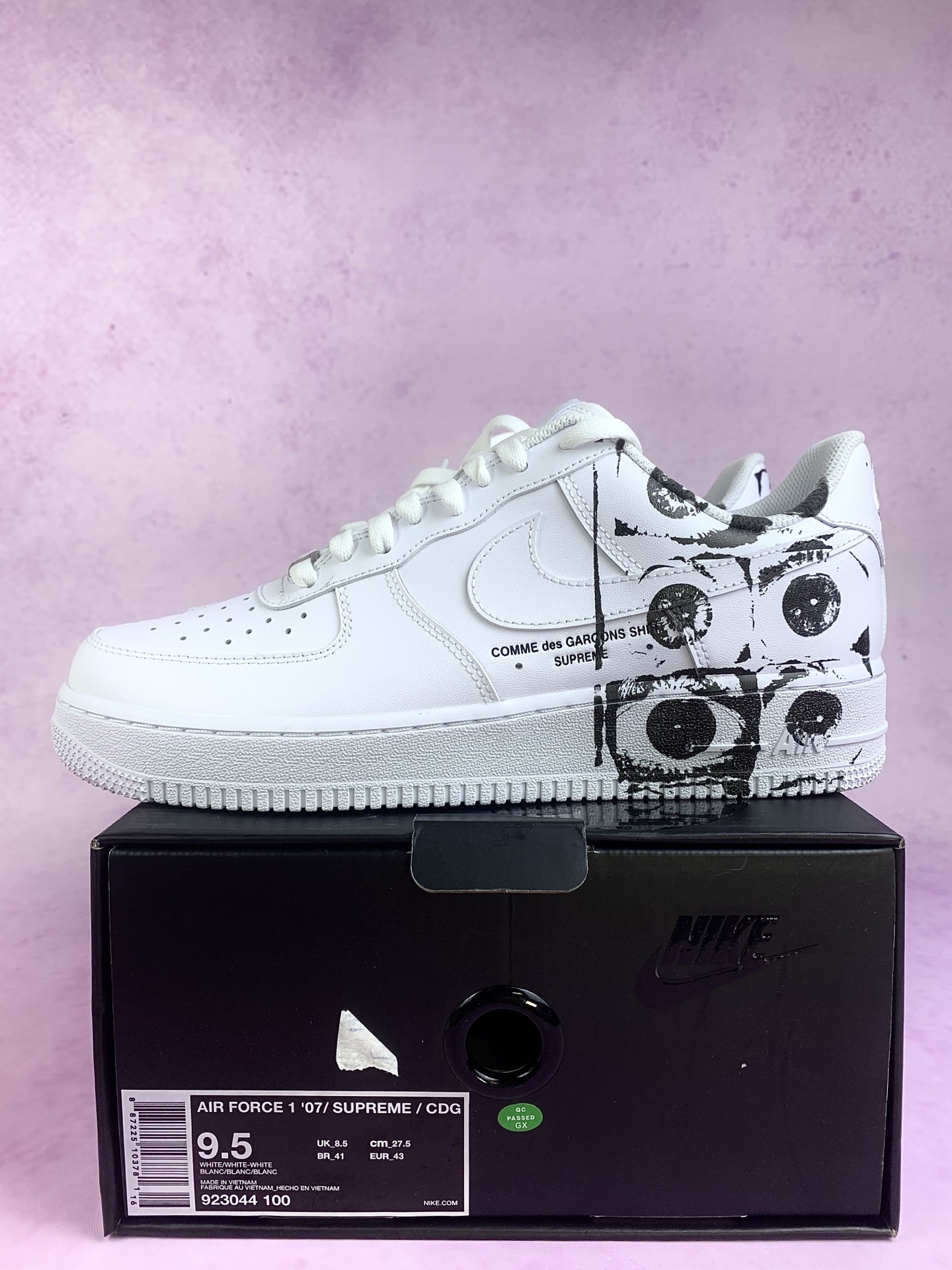 Supreme × COMME des GARCONS SHIRT × Nike Air Force 1 Low "White"