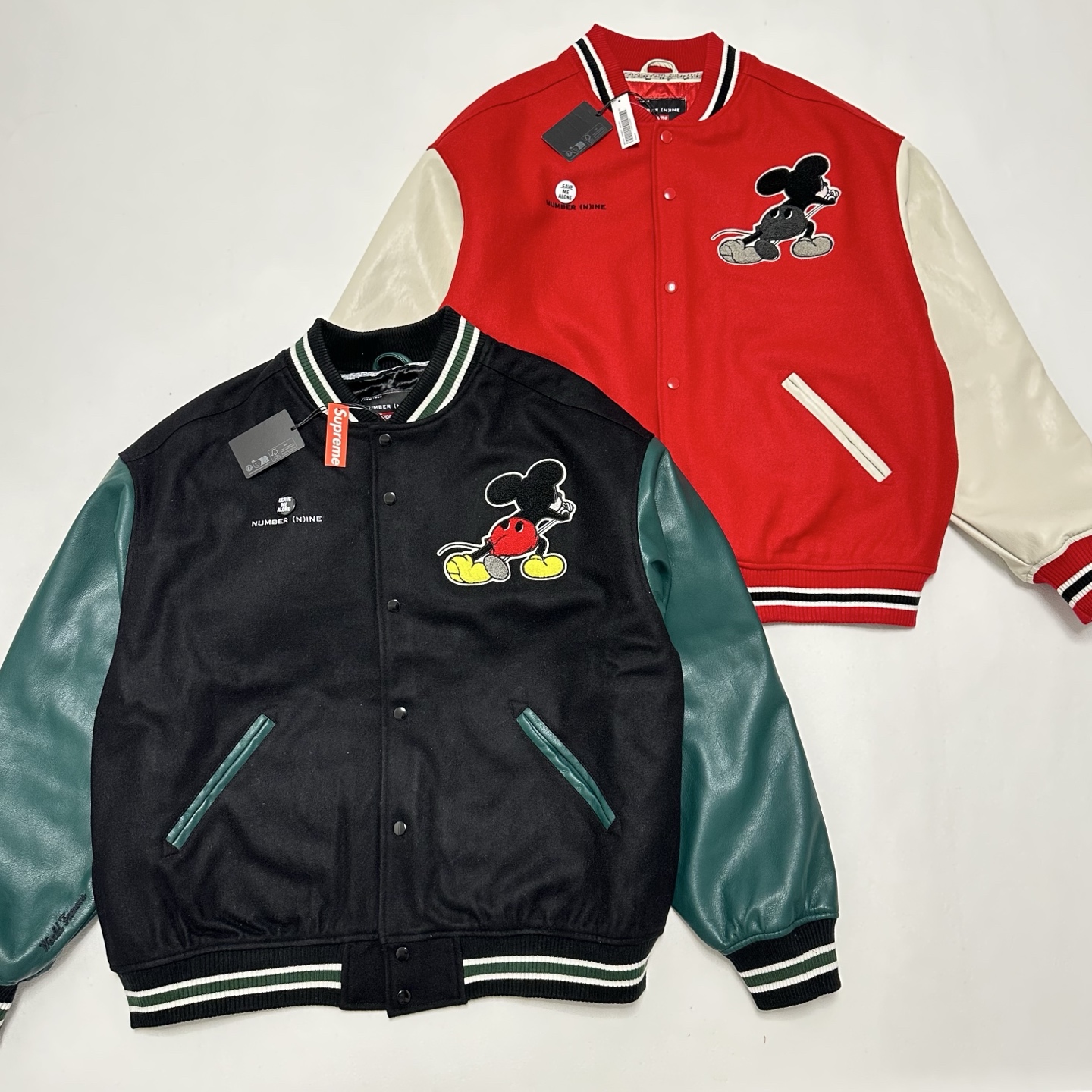 SUPREME x NUMBER (N)INE MICKEY VARSITY JACKET