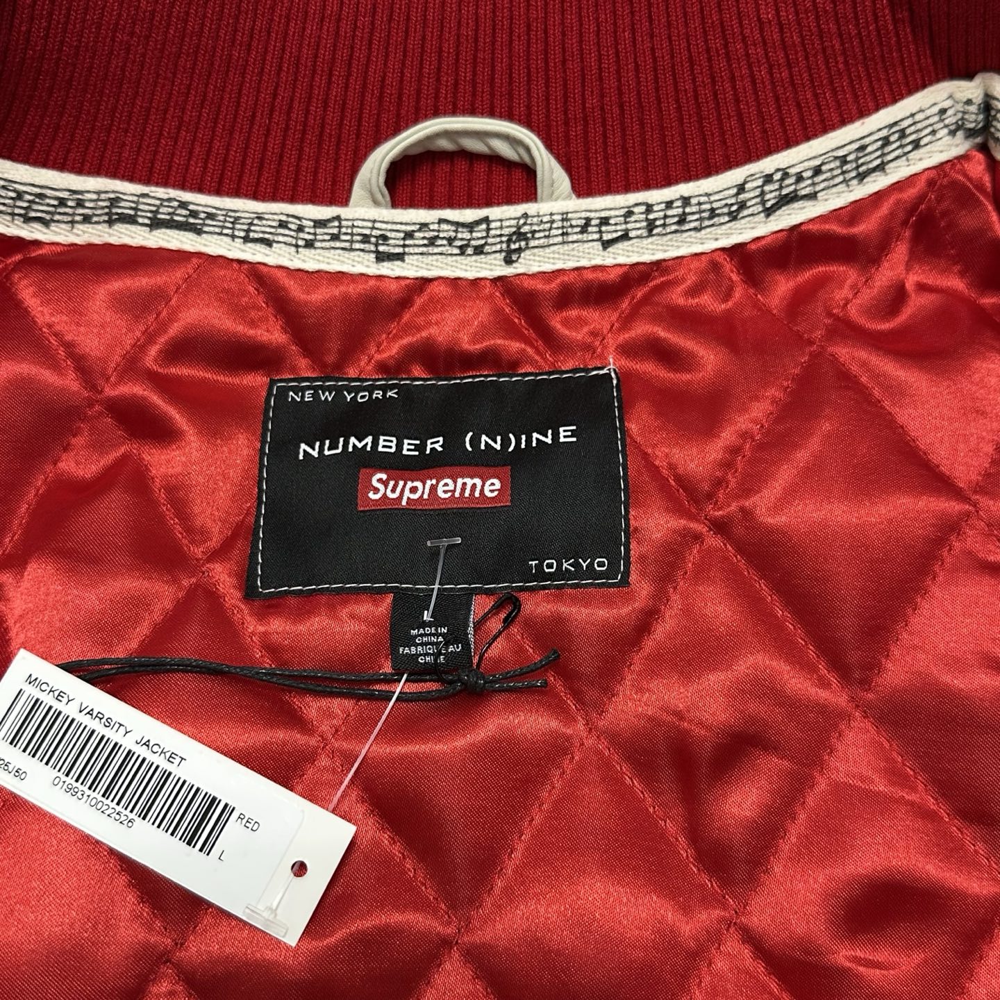 SUPREME x NUMBER (N)INE MICKEY VARSITY JACKET