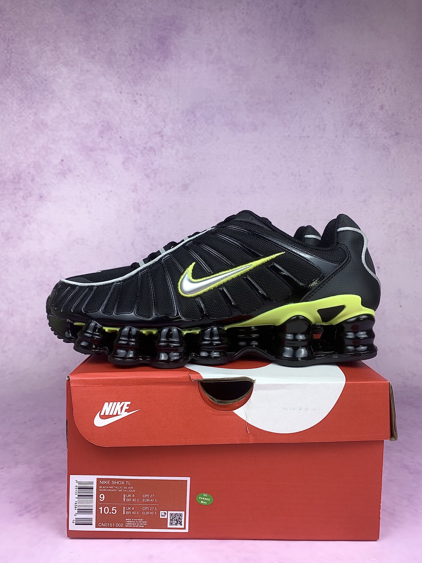 Nike Shox TL "Black/Dynamic Yellow/Metallic Silver"