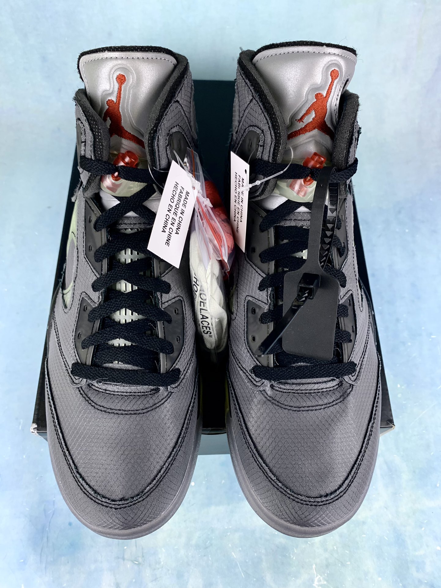 【LJR】Off-White × Nike Air Jordan 5 "Black/Muslin/Fire Red"