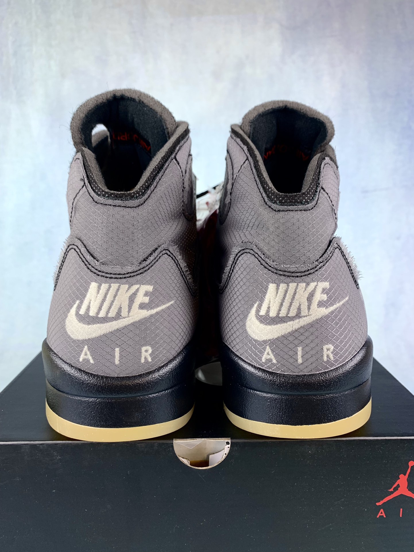 【LJR】Off-White × Nike Air Jordan 5 "Black/Muslin/Fire Red"