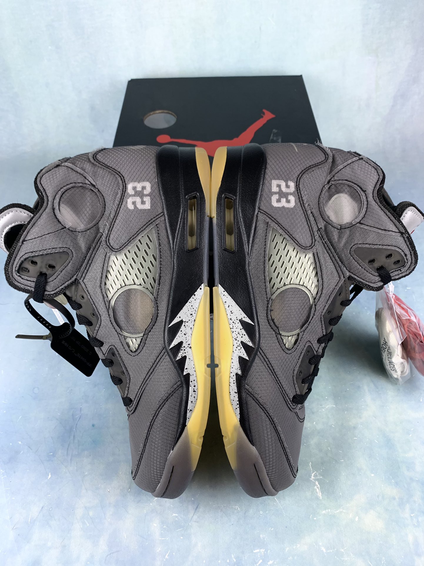 【LJR】Off-White × Nike Air Jordan 5 "Black/Muslin/Fire Red"