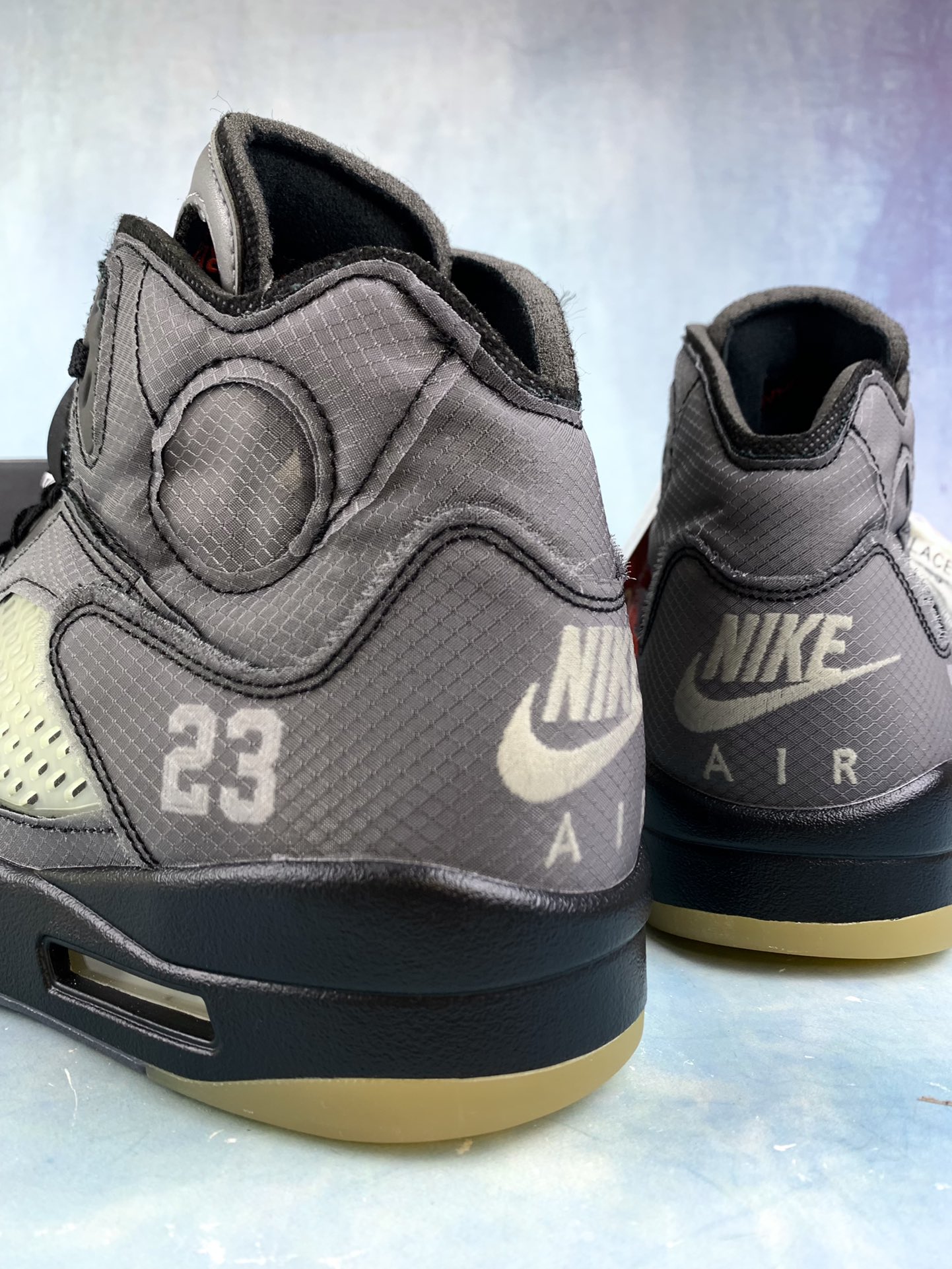 【LJR】Off-White × Nike Air Jordan 5 "Black/Muslin/Fire Red"