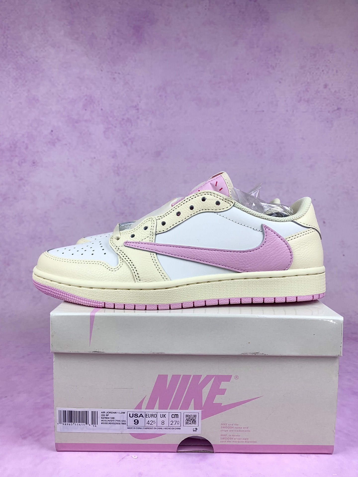 Travis Scott × Nike Air Jordan 1 Low OG "Sail/Tropical Pink"