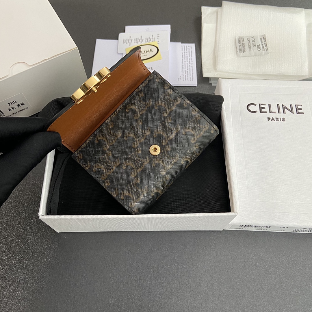 CELINE スモール フラップウォレット トリオンフ / トリオンフキャンバス
