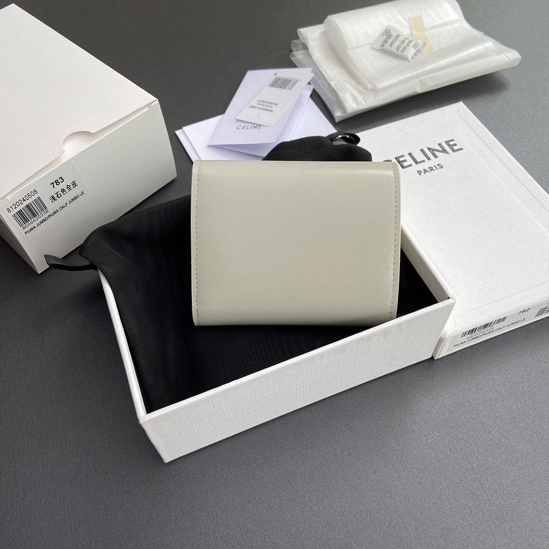 CELINE スモール フラップウォレット トリオンフ / シャイニーカーフスキン