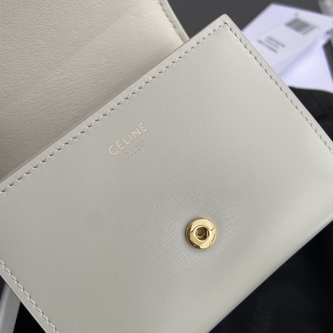 CELINE スモール フラップウォレット トリオンフ / シャイニーカーフスキン