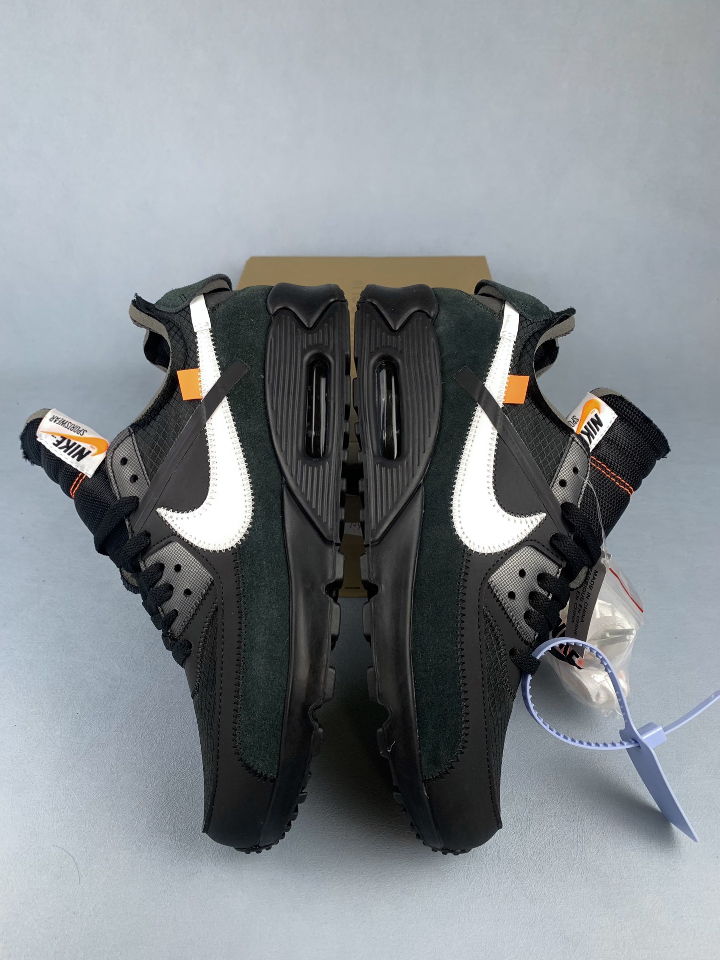 Off-White × Nike Air Max 90 "Black/Black-Cone-White"