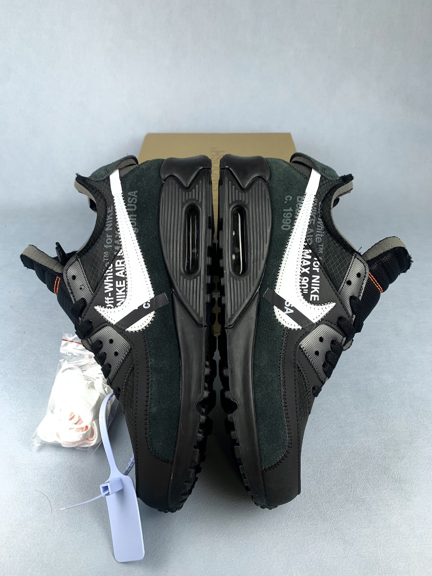 Off-White × Nike Air Max 90 "Black/Black-Cone-White"