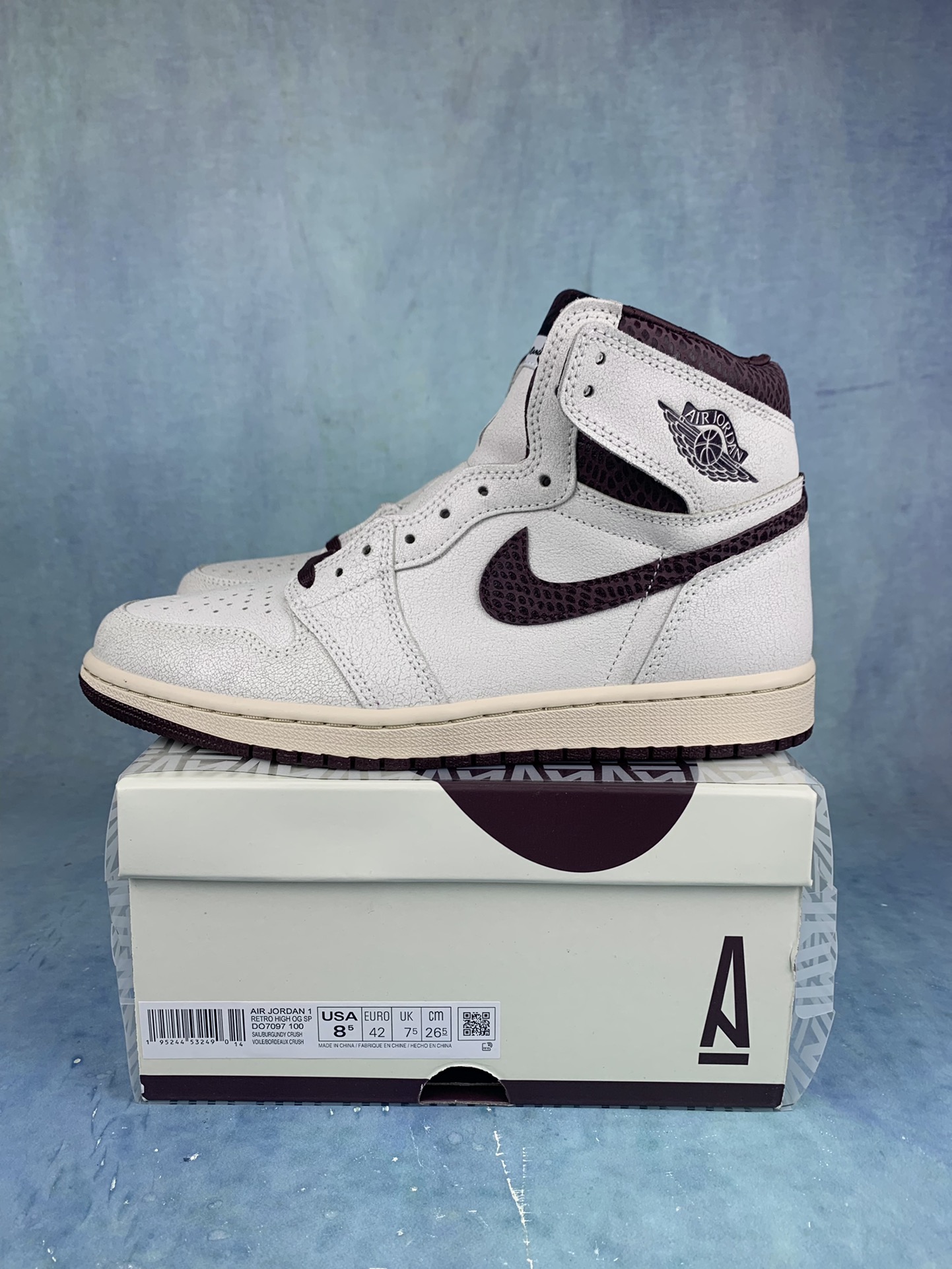 A Ma Maniere × Nike Air Jordan 1 Retro High OG "Sail and Burgundy"
