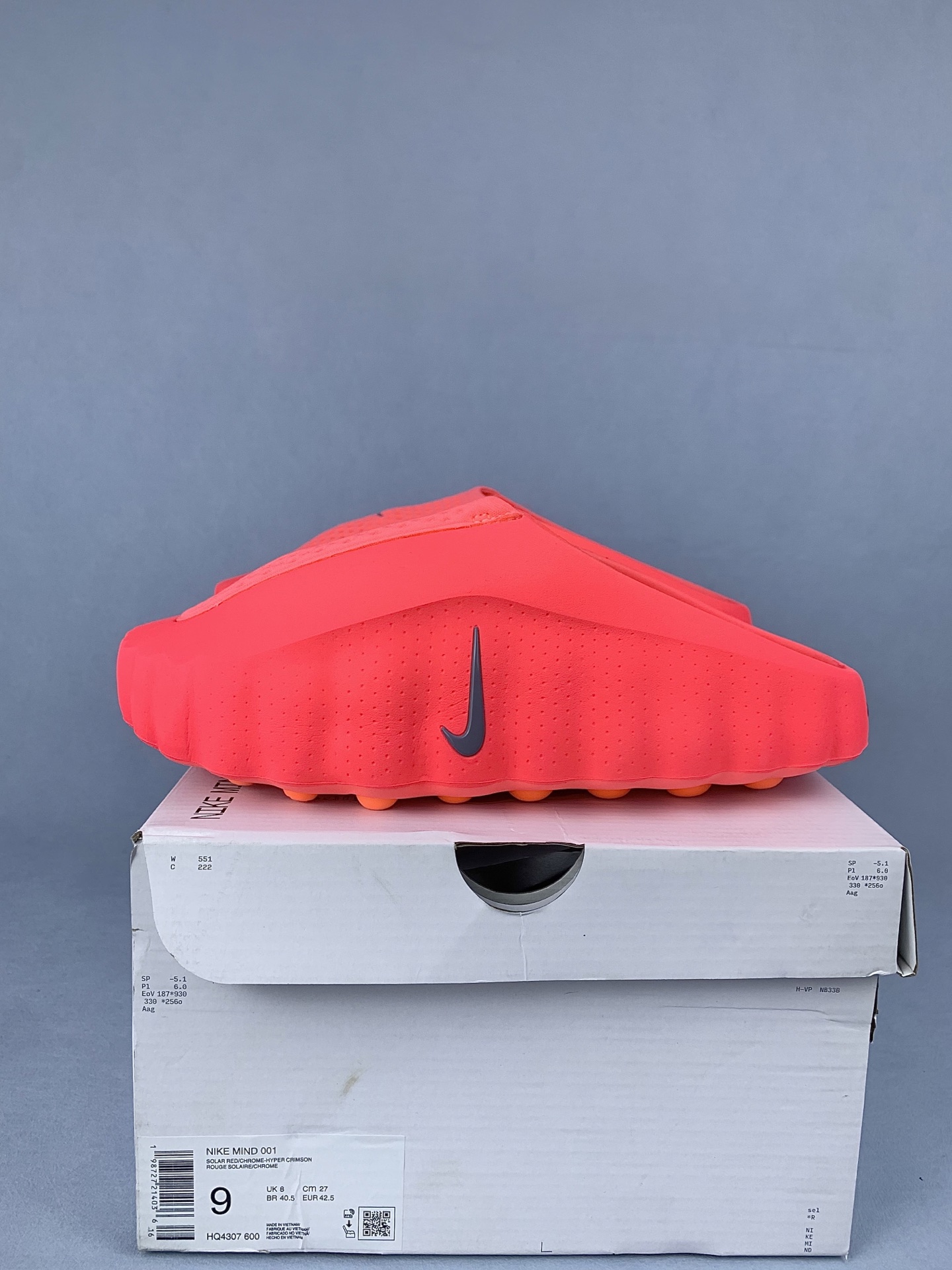 Nike Mind 001 Mules "Solar Red/Hyper Crimson"