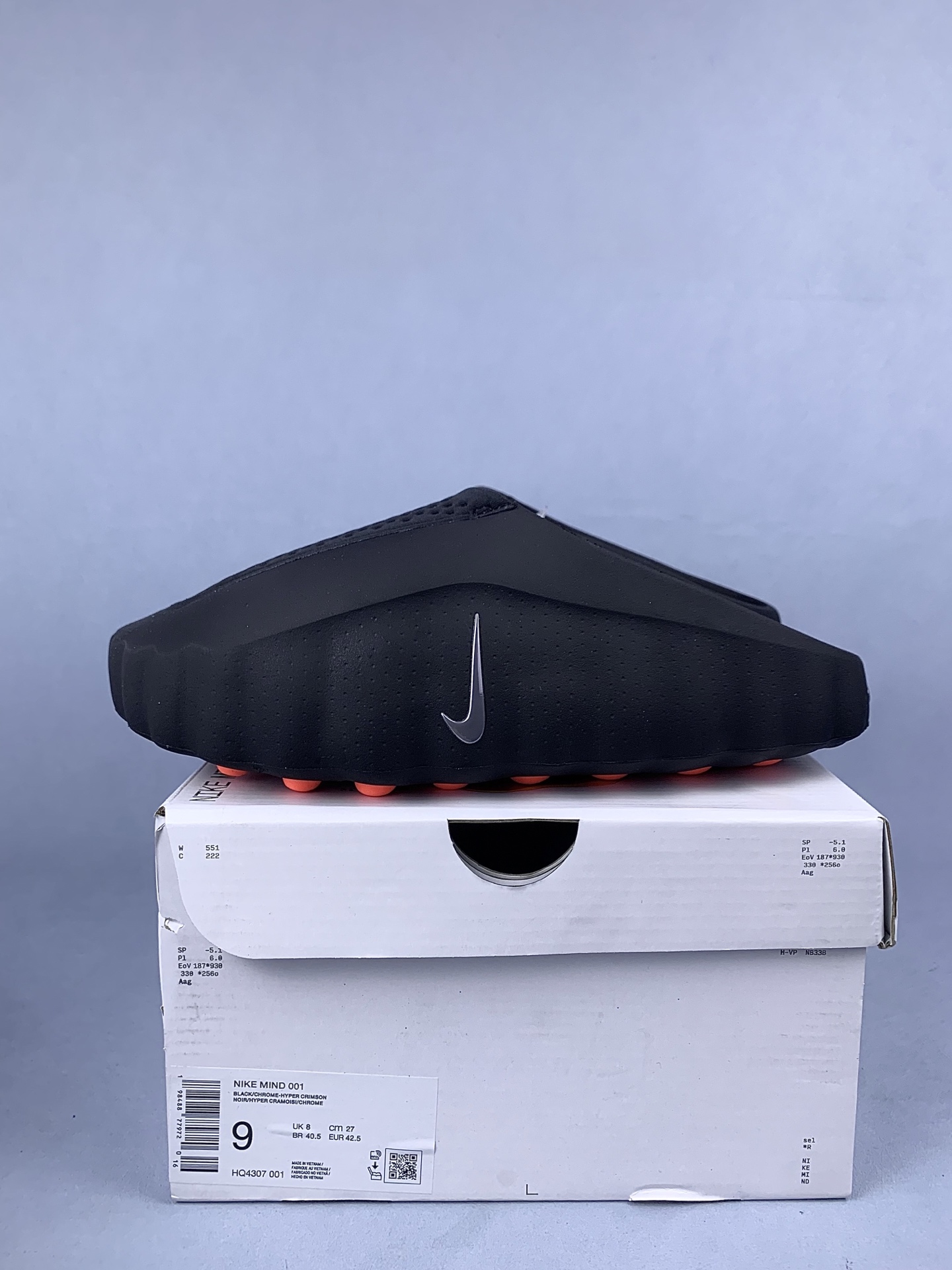 Nike Mind 001 Mules "Black/Hyper Crimson"