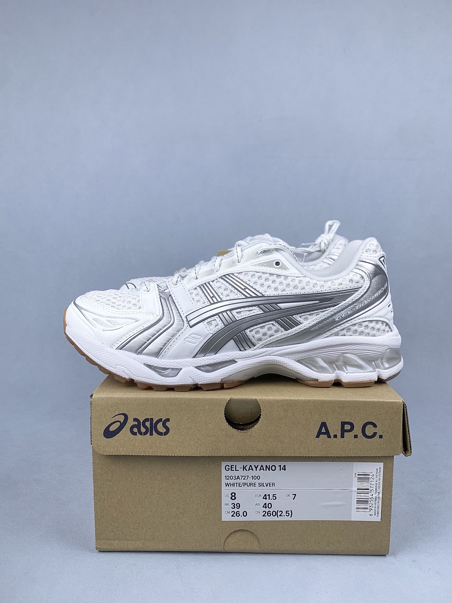 A.P.C. × Asics Gel-Kayano 14 "White/Pure Silver"