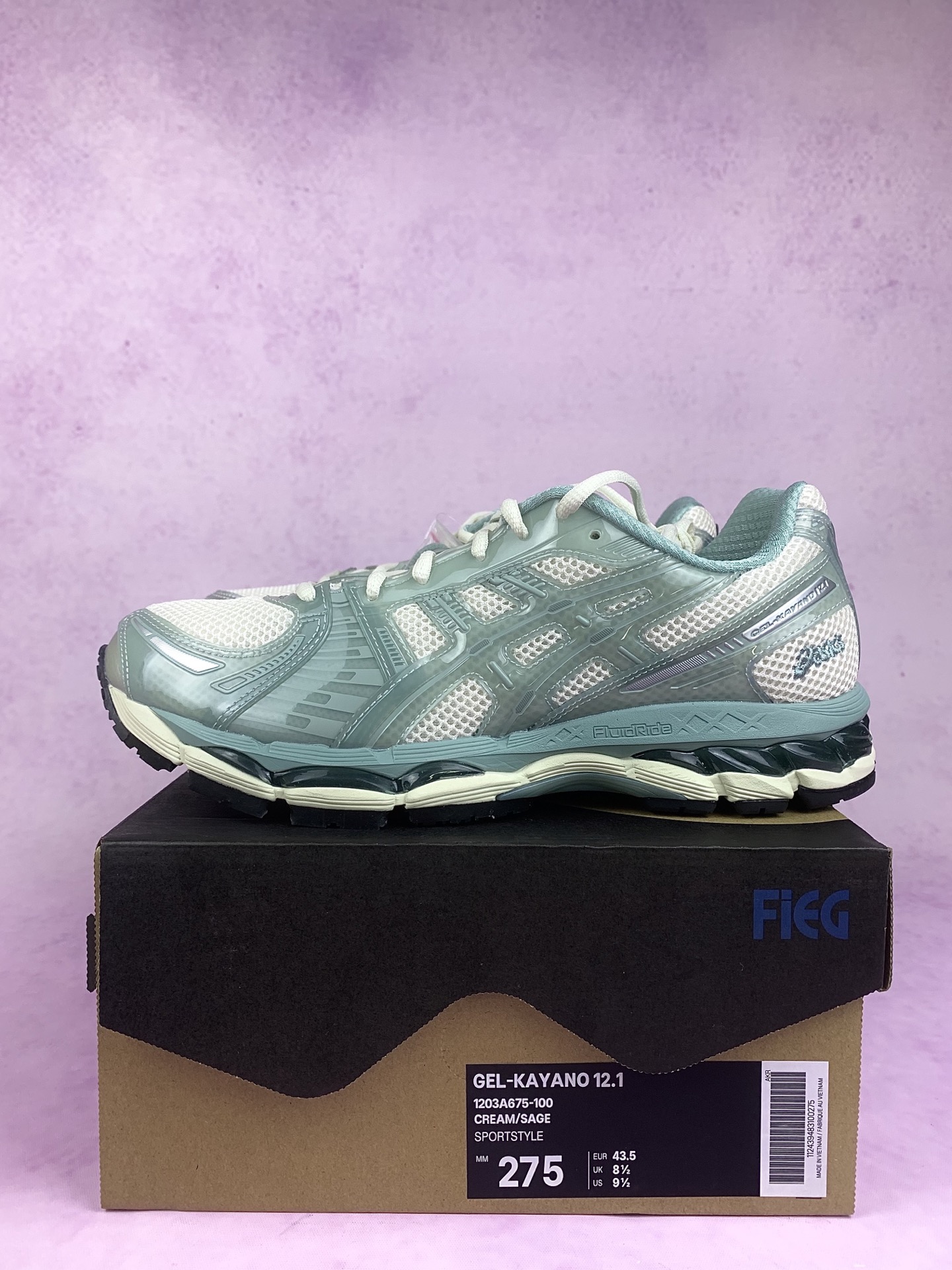 KITH Ronnie Fieg × Asics Gel-Kayano 12.1 "Cream/Sage"