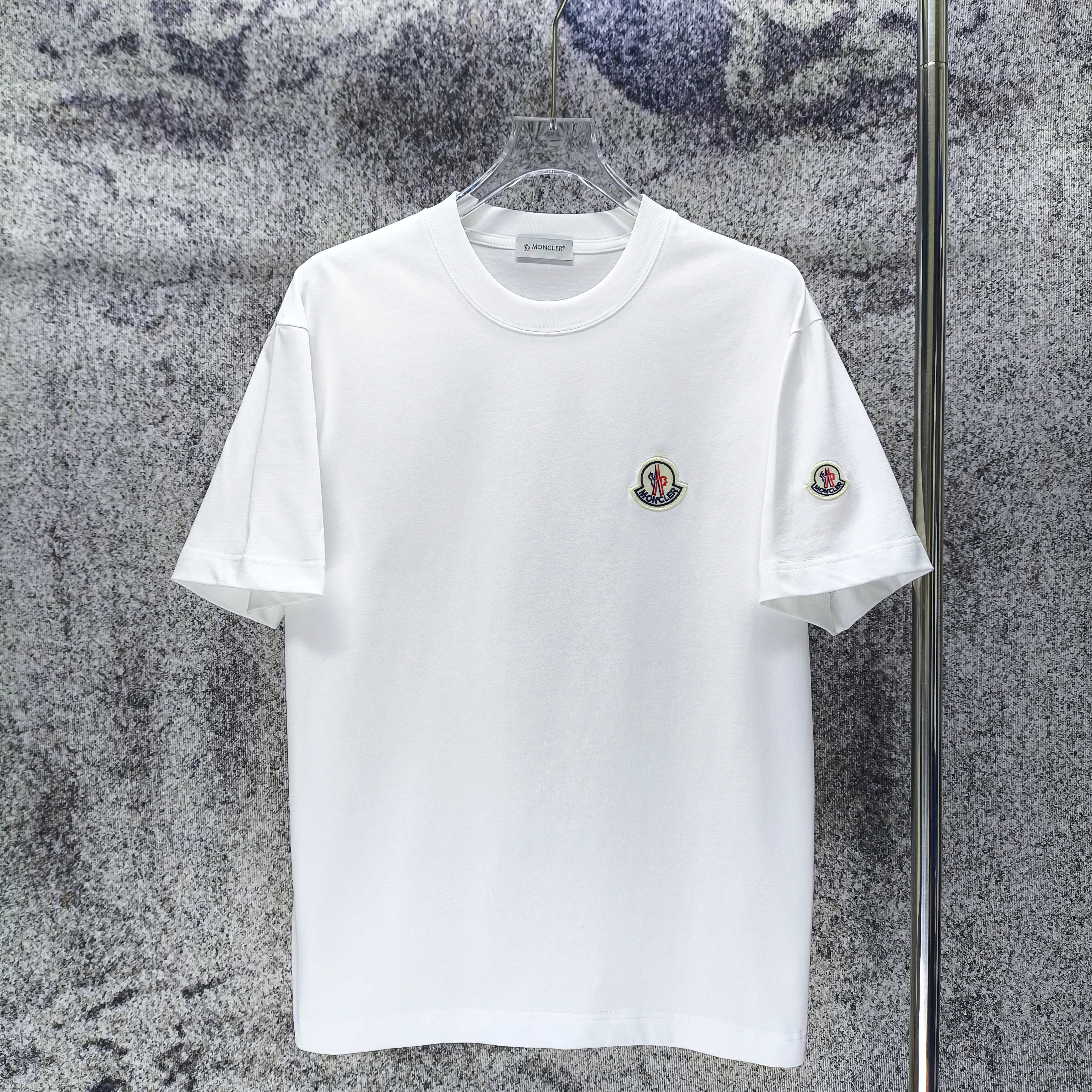 MONCLER 2026 Spring/Summer 280g Short Sleeve T-Shirt Loose Fit Unisex S-XXL Black/White