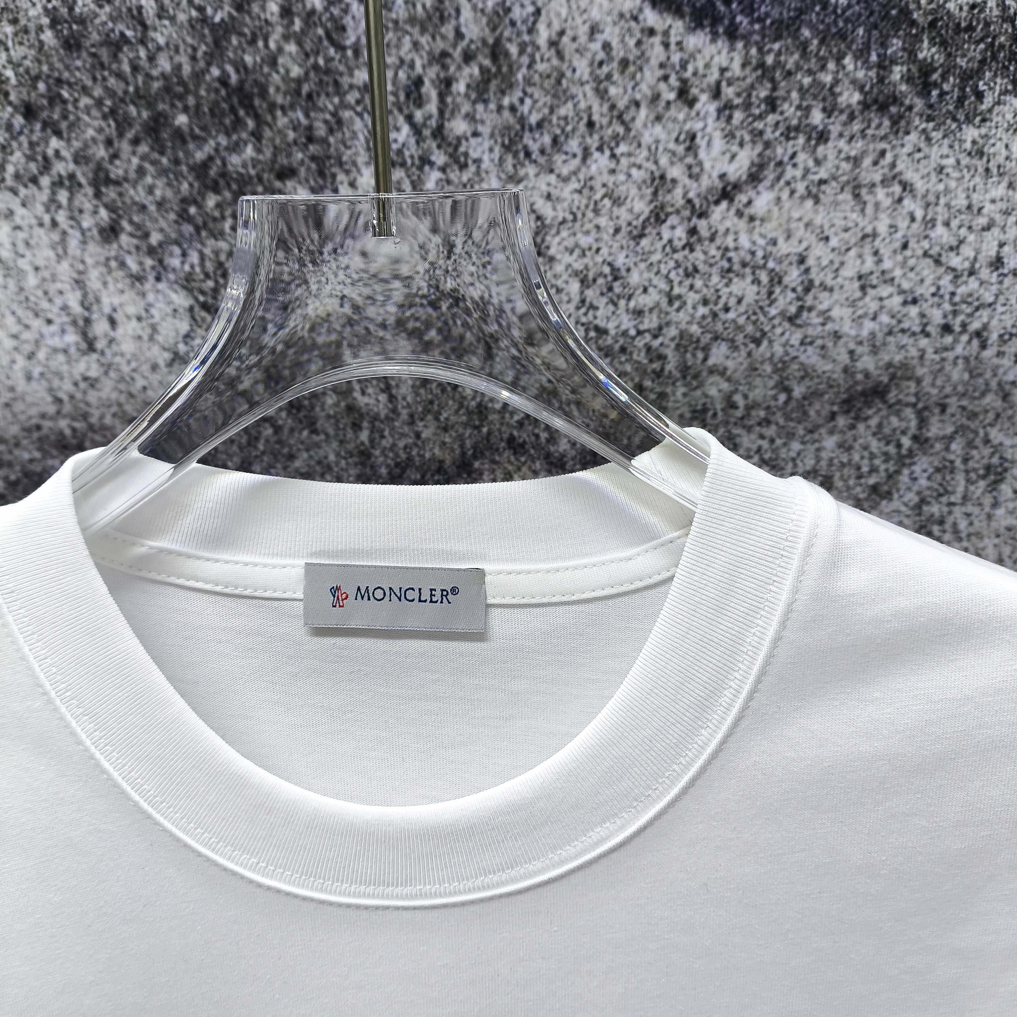 MONCLER 2026 Spring/Summer 280g Short Sleeve T-Shirt Loose Fit Unisex S-XXL Black/White