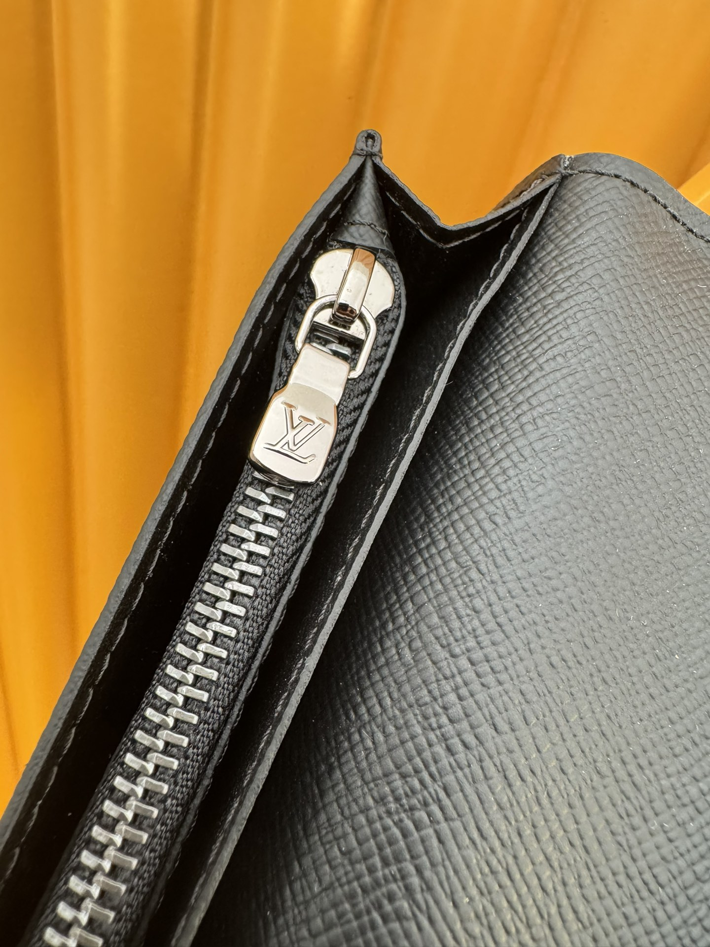 LOUIS VUITTON Brazza Wallet - Classic Monogram Canvas with Taurillon Leather & Cowhide, Long Wallet for Men, Black & Blue