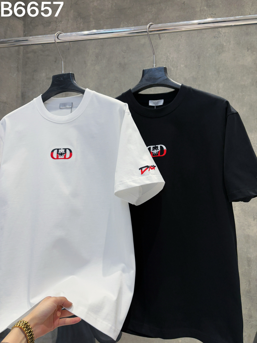 Dior 26SS New Embroidered Logo Letter Short-Sleeve T-Shirt