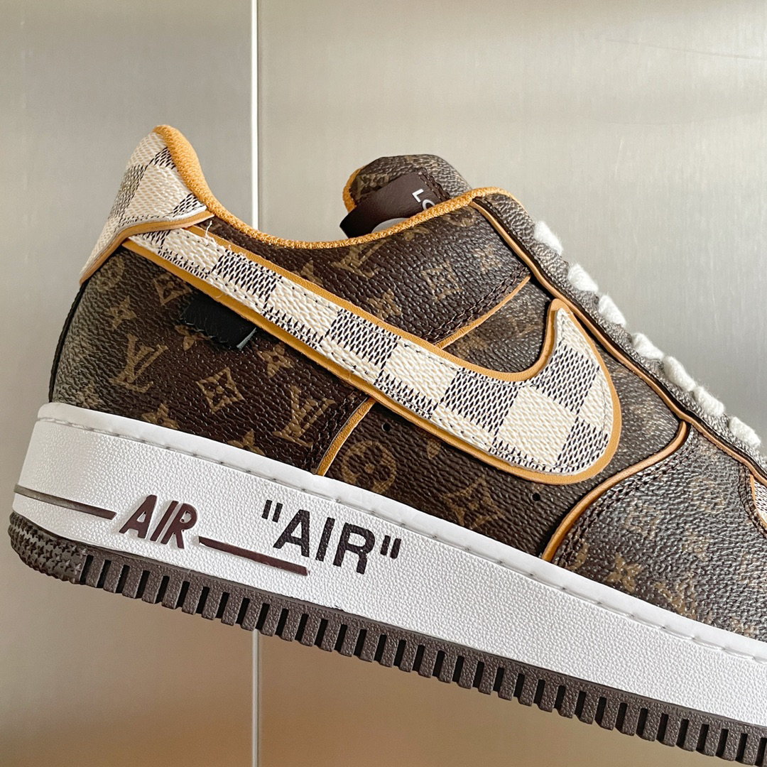 LV × Air Force 1 限定コラボ スニーカー 老花デザイン カジュアル・カップル向け