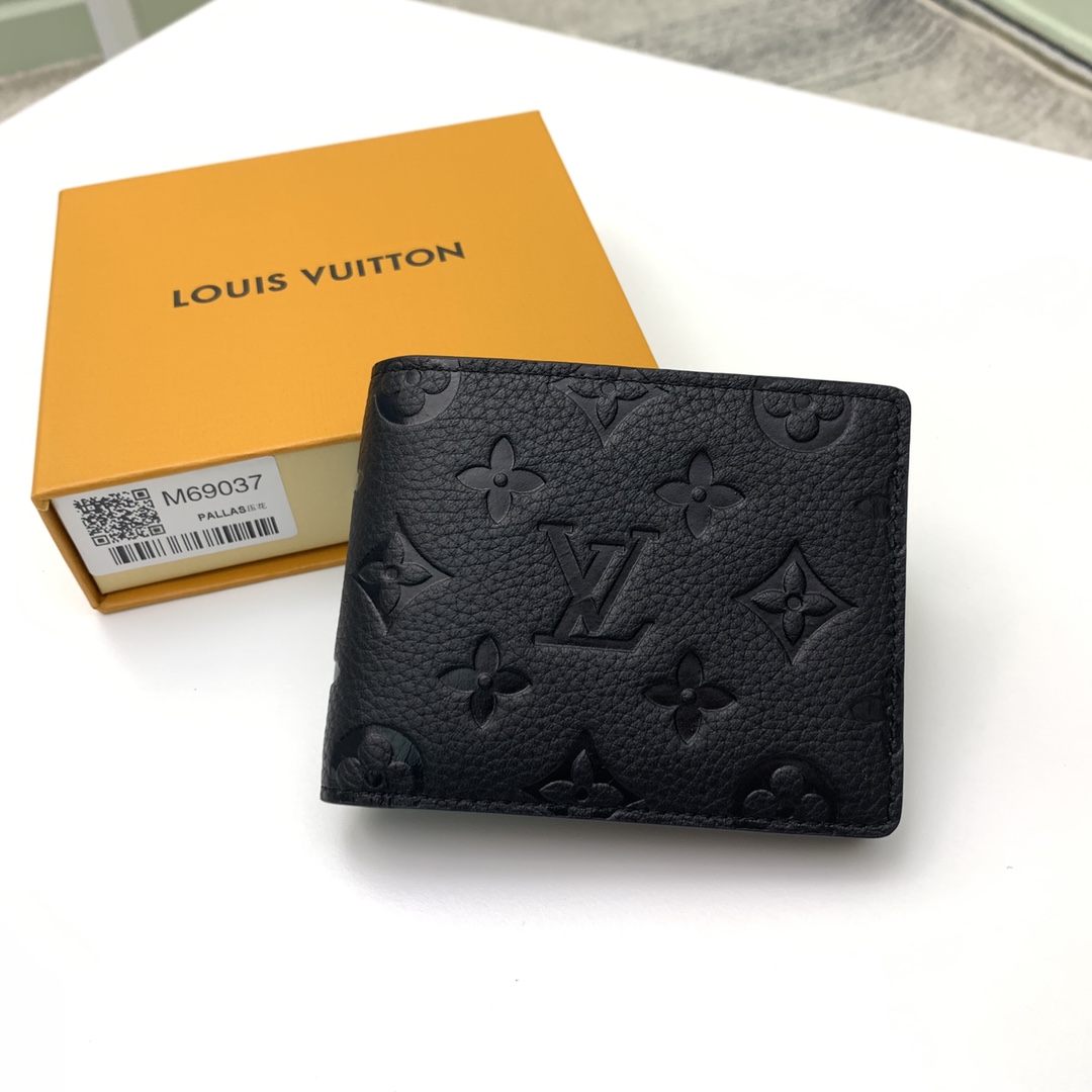 Louis Vuitton M69075 Taurillon ルイ・ヴィトン レザー型押し 二つ折り財布