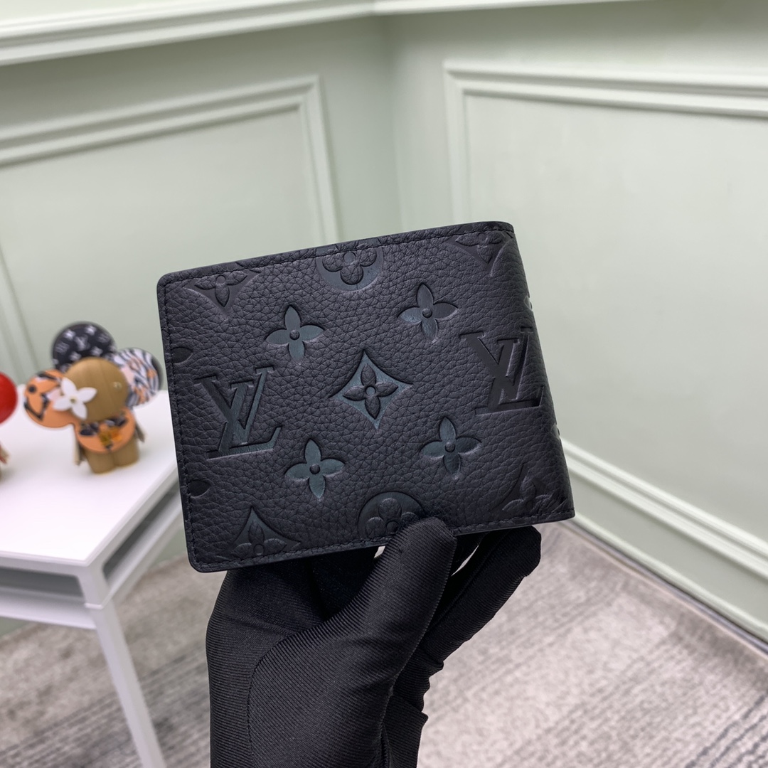 Louis Vuitton M69075 Taurillon ルイ・ヴィトン レザー型押し 二つ折り財布
