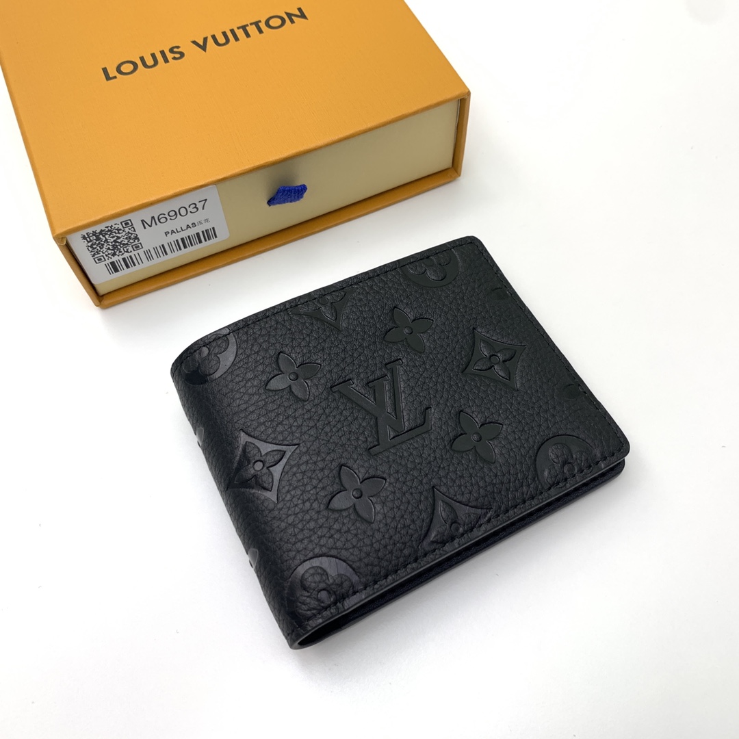 Louis Vuitton M69075 Taurillon ルイ・ヴィトン レザー型押し 二つ折り財布
