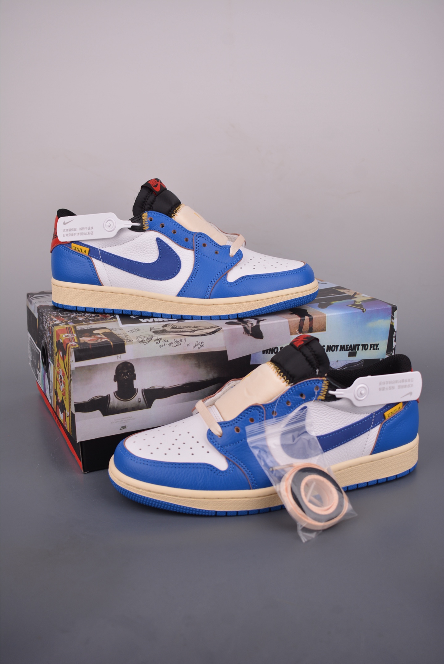 NIKE Air Jordan 1 Low White and blue barbs