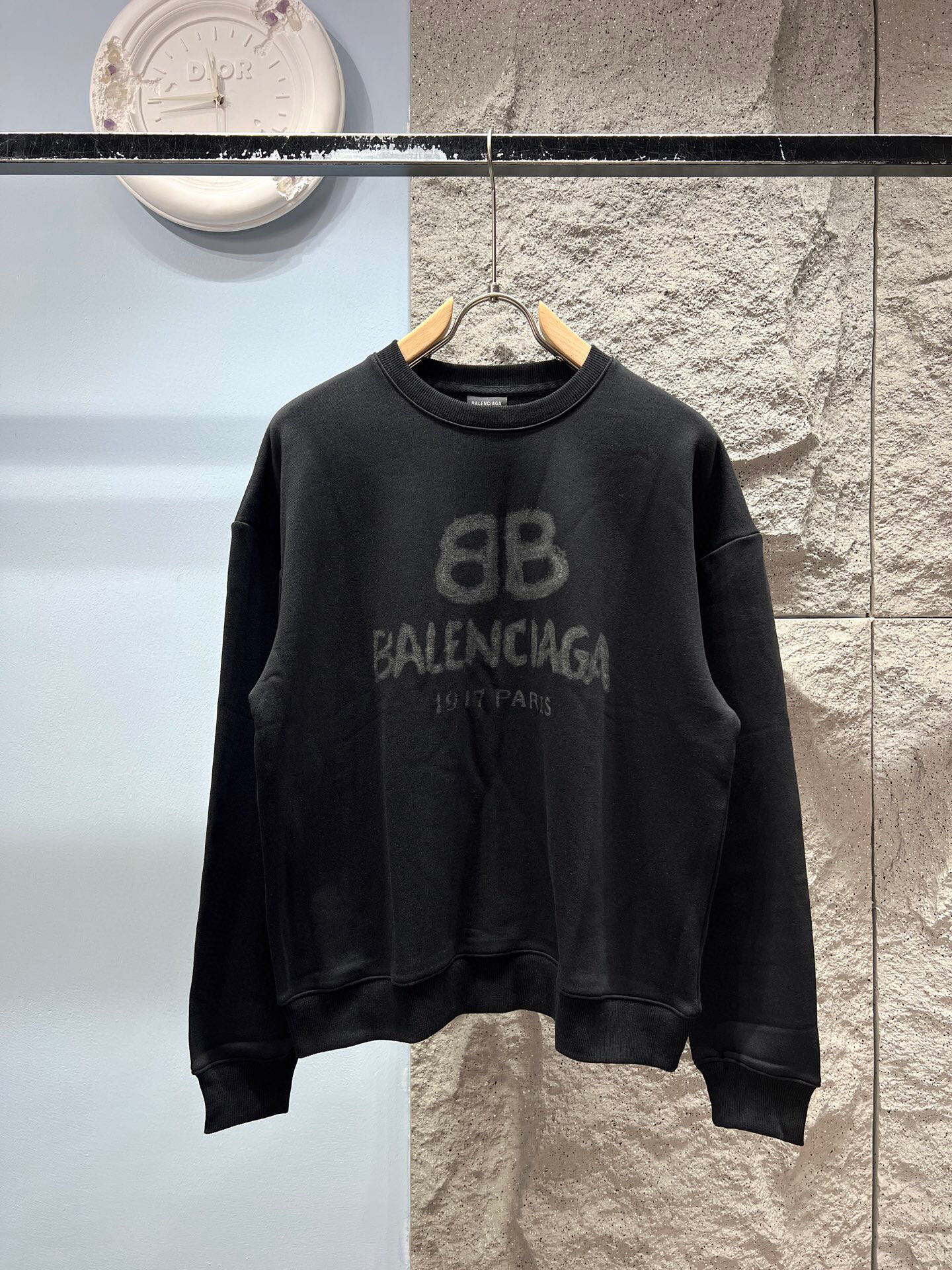 Balenciaga 🇮🇹 2025 Fall/Winter New Arrival: Double B Ink-Painted Hoodie/Jacket (Unisex)