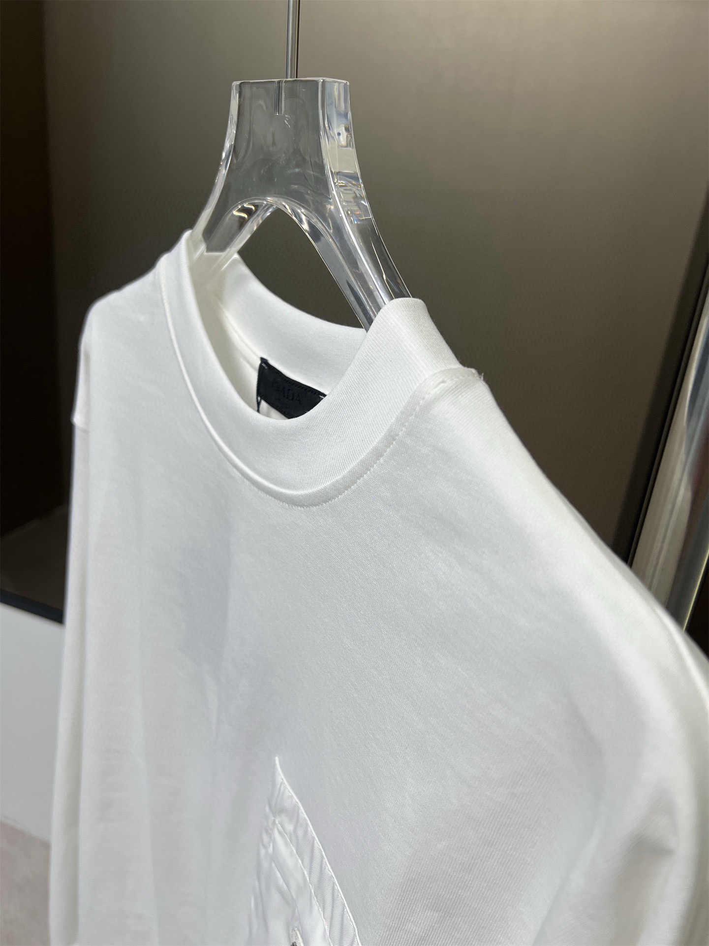 PRADA 2025FW New Pocket Triangle Logo Couple Casual Long-Sleeve T-Shirt