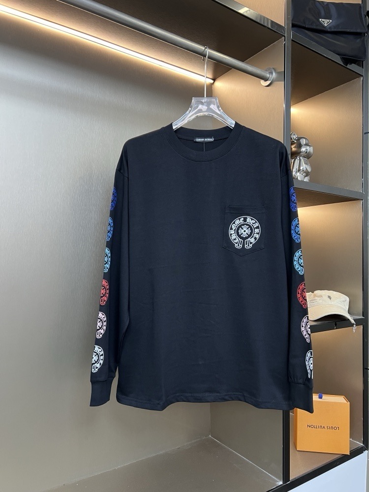 Chrome Hearts 2025FW New Style Sanskrit Letter Neckline Casual Long-Sleeved Shirt for Couples