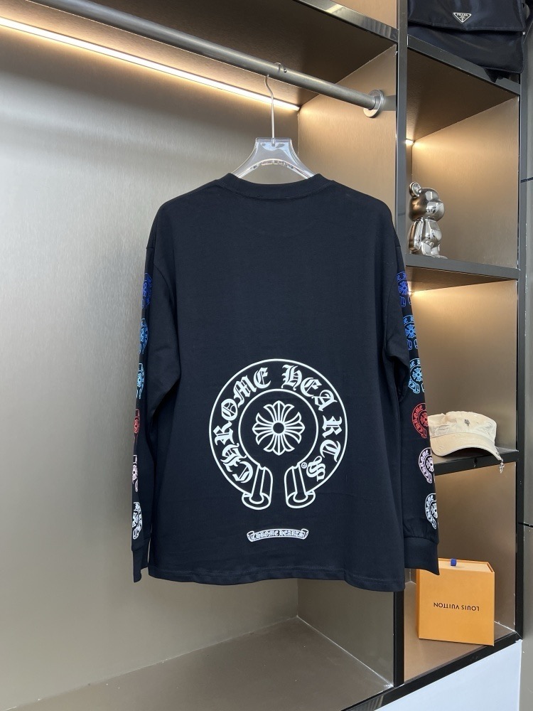 Chrome Hearts 2025FW New Style Sanskrit Letter Neckline Casual Long-Sleeved Shirt for Couples