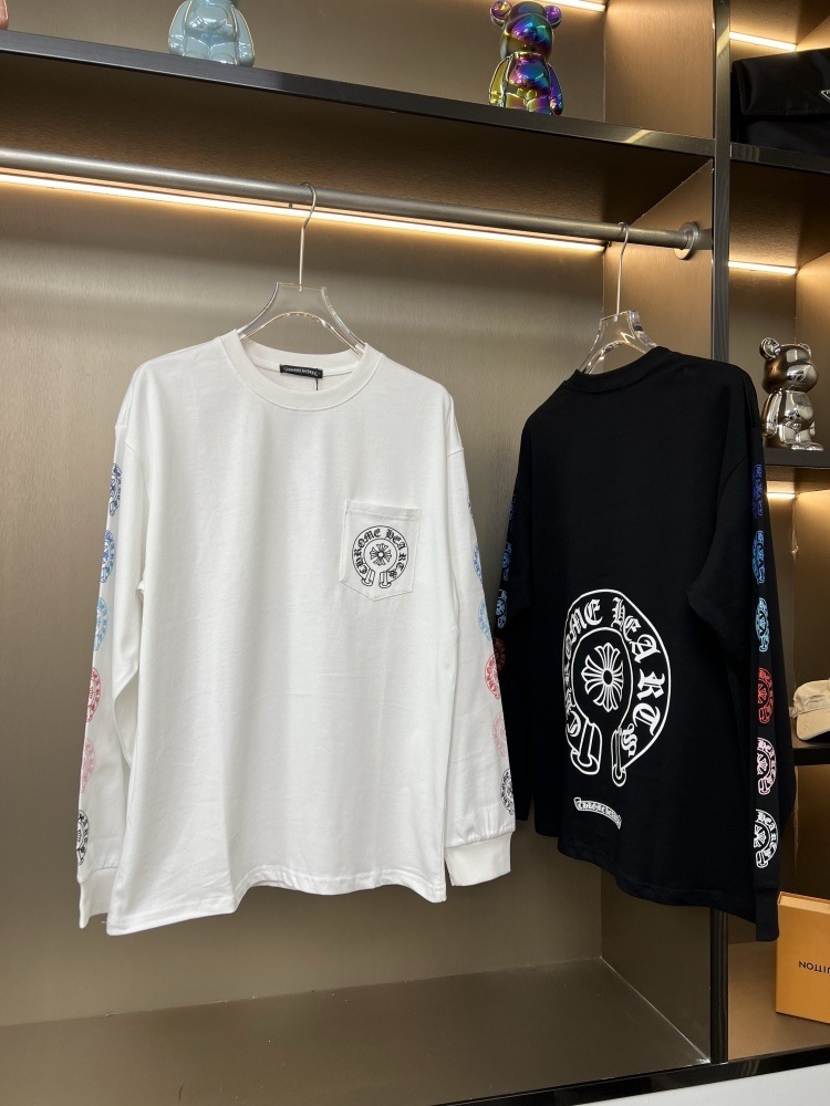 Chrome Hearts 2025FW New Style Sanskrit Letter Neckline Casual Long-Sleeved Shirt for Couples