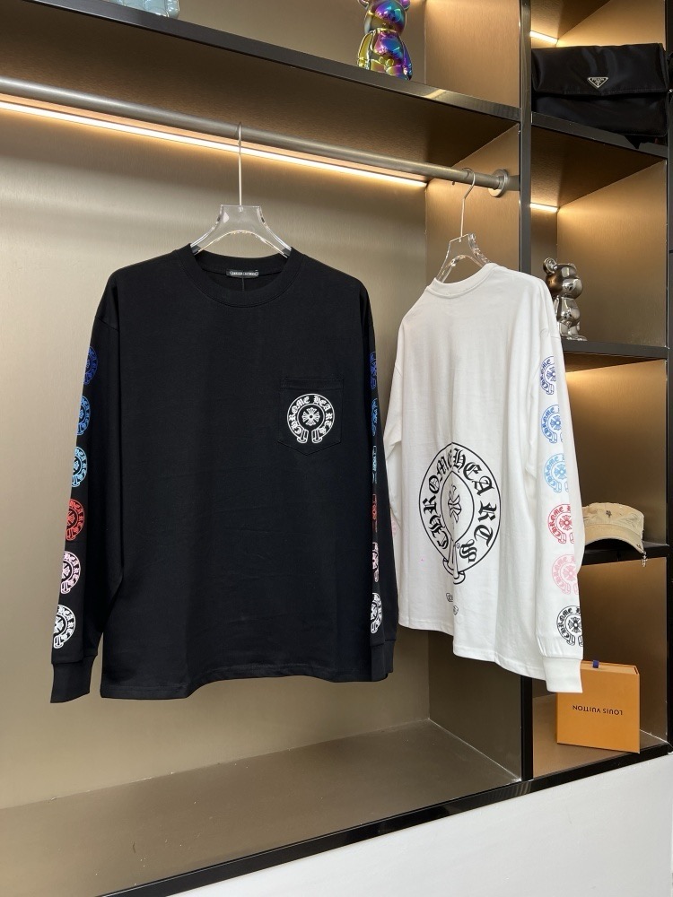 Chrome Hearts 2025FW New Style Sanskrit Letter Neckline Casual Long-Sleeved Shirt for Couples