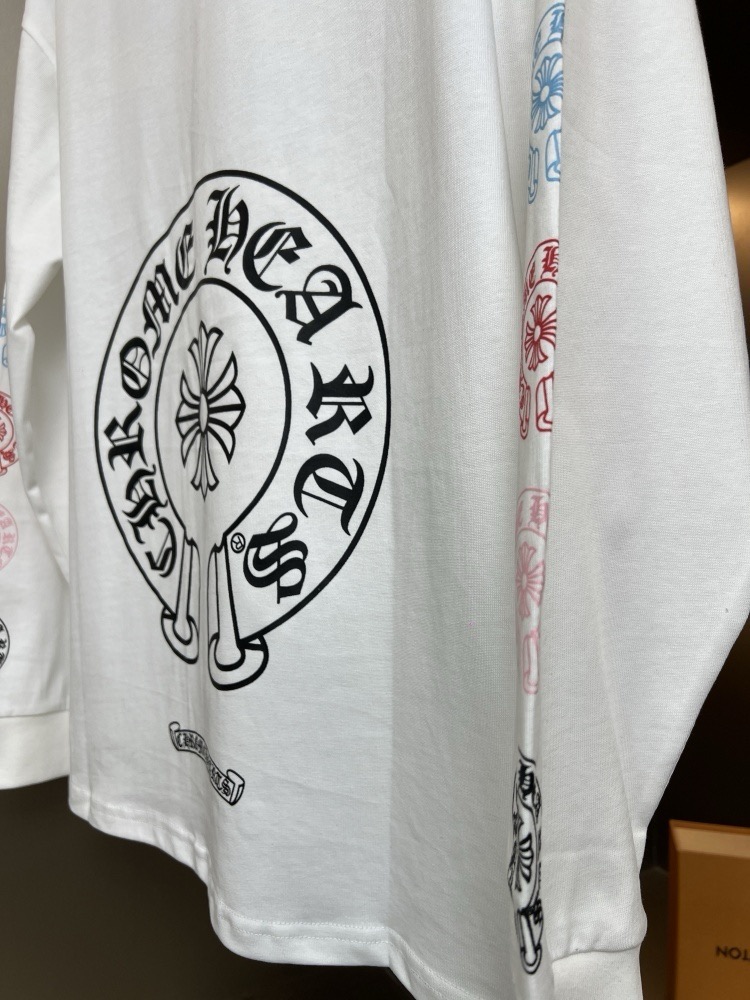 Chrome Hearts 2025FW New Style Sanskrit Letter Neckline Casual Long-Sleeved Shirt for Couples