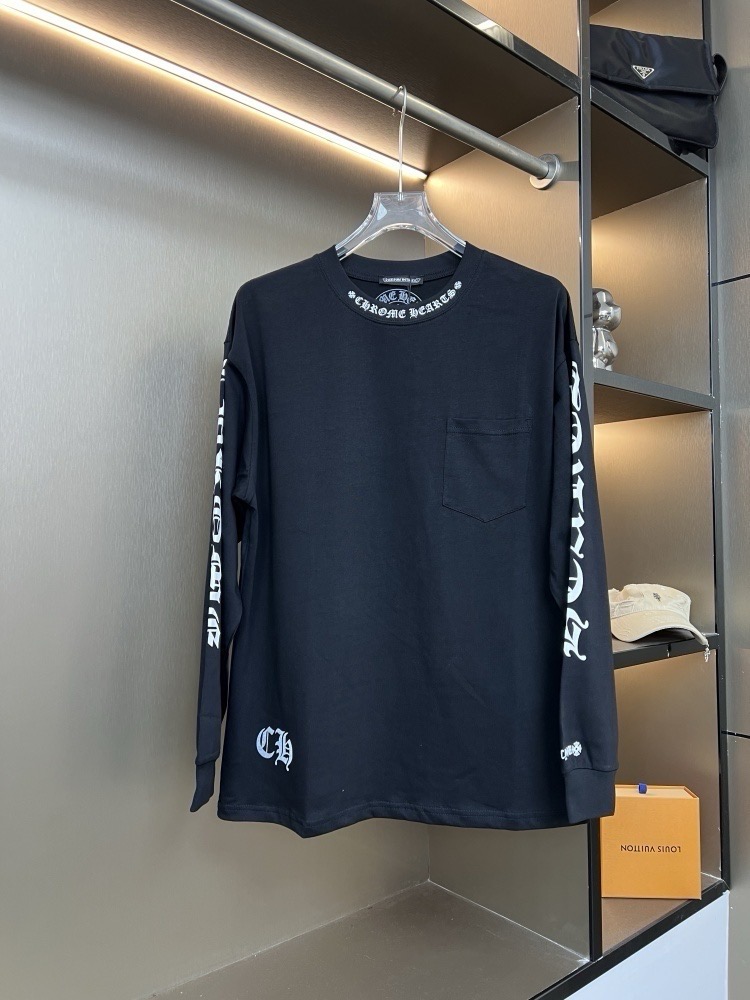 Chrome Hearts 2025FW New Style Sanskrit Letter Neckline Casual Long-Sleeved Shirt for Couples
