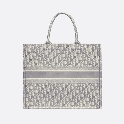 【Dior】Dior Book Tote バッグ ラージ ディオール オブリーク エンブロイダリー (42 x 35 x 18.5 cm)