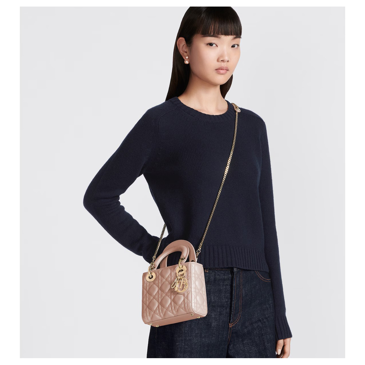 【Dior】Lady Dior バッグ ミニ カナージュ ラムスキン