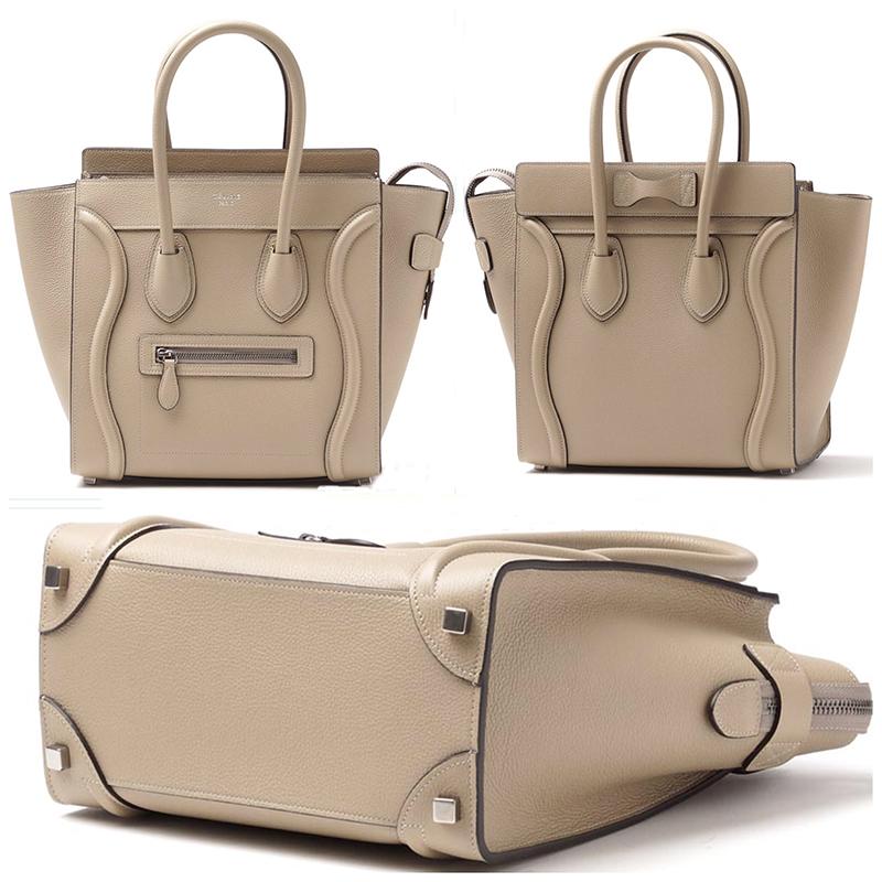 【Celine】マイクロラゲージ◆ドラムドカーフスキン◆ハンドバッグ◆芸能人愛用者多数