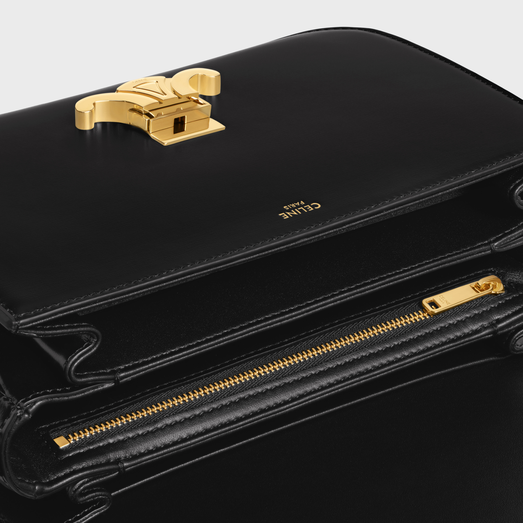 【Celine】クラシック トリオンフ バッグ  シャイニーカーフスキン ブラック