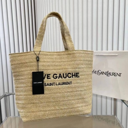 【Saint Laurent】 🔥Vivi雑誌掲載❤️藤井 サチ、東原亜希さんが推す！Raffia リヴ・ゴーシュトートバッグ