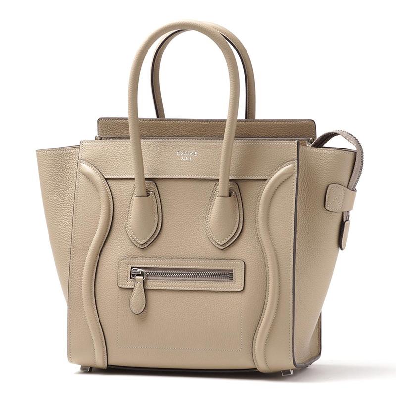 【Celine】マイクロラゲージ◆ドラムドカーフスキン◆ハンドバッグ◆芸能人愛用者多数